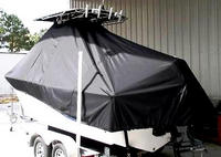 Photo of Sea Fox® 206CC 20xx TTopCover™ T-Top boat cover, viewed from Port Rear 