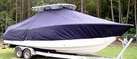 Photo of Sea Fox® 286CC Commander 20xx TTopCover™ T-Top boat cover, viewed from Starboard Front 