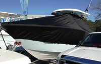 Photo of Sea Fox® 287CC 20xx TTopCover™ T-Top boat cover, viewed from Port Front 