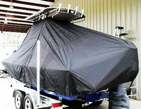 Photo of Sea Hunt® BX22 20xx TTopCover™ T-Top boat cover, viewed from Port Rear 