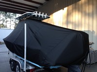 Photo of Sea Hunt® BX24 20xx TTopCover™ T-Top boat cover, viewed from Port Rear 
