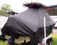 Photo of Sea Hunt® Triton-207 20xx TTopCover™ T-Top boat cover, viewed from Starboard Rear 