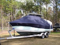 Photo of Sea-Pro® 228CC 20xx TTopCover™ T-Top boat cover, viewed from Port Front 