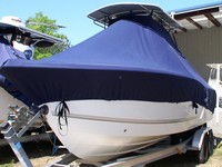 Photo of Sea-Pro® 238CC 20xx TTopCover™ T-Top boat cover, viewed from Port Front 