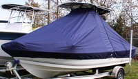 Photo of Sea-Pro® SV1900CC 20xx TTopCover™ T-Top boat cover with Trolling Motor, viewed from Port Front 