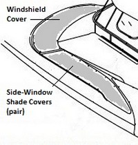 Windshield-Cover-OEM-B6™Custom Factory WINDSHIELD COVER, Phifertex(r) fabric, OEM (Original Equipment Manufacturer)