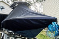 Photo of Tidewater® 210CC 20xx T-Top Boat-Cover, viewed from Starboard Front 
