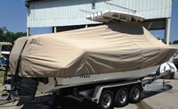 TTopCover™ Tidewater, 280CC, 20xx, T-Top Boat Cover, with optional Aft Motor Tie Down Loops and Straps, stbd rear