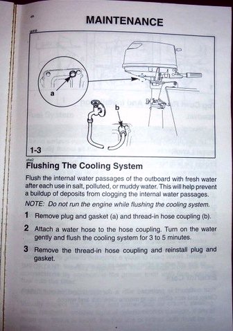 water mercury cooling system flushing flush outboard stroke engine fresh 4hp run while