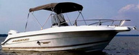 Photo of Aquasport 205 Osprey, 2004: Bimini Top, viewed from Starboard Front 