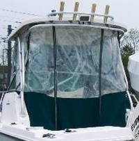 Photo of Aquasport 215 Explorer, 2000: Hard-Top, Connector, Side Curtains, Aft-Drop-Curtain, viewed from Port Rear 