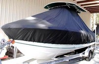 Photo of Bluewater 2350 19xx T-Top Boat-Cover, viewed from Port Bow 