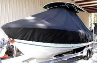 Photo of Bluewater 2350 20xx T-Top Boat-Cover, viewed from Port Bow 