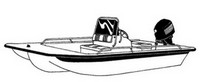 Boat-Cover-CSF-Model™Carver(r) 710xx series Styled-To Fit(tm) boat cover (for Bay style Center Console (up to 56 inch) fishing boat (shallow draft hull); O/B) provides a GUARANTEED Fit