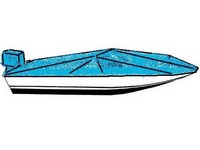 Boat-Cover-CSF-Model™Carver(r) 773xx series Styled-To Fit(tm) boat cover (for Fish and Ski Style boat with Walk Thru Windshield (up to 12 inch); O/B) provides a GUARANTEED Fit