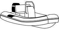 Boat-Cover-CSF-Model™Carver(r) INFCCxxBN series Styled-To Fit(tm) boat cover (for Blunt Nose Inflatable boat with Small Factory Center Console or Side Console (up to 36 inch); O/B) provides a GUARANTEED Fit