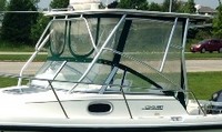 Photo of Boston Whaler Conquest 21, 1998: Hard-Top, Front Visor, Side Curtains, viewed from Port Front 