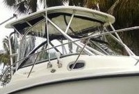 Photo of Boston Whaler Conquest 235, 2006: Hard-Top, Connector, Side Curtains, viewed from Starboard Front 