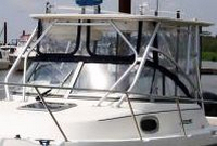 Photo of Boston Whaler Conquest 23, 2000: Hard-Top, Visor, Side Curtains, Aft-Drop-Curtain, viewed from Port Front 