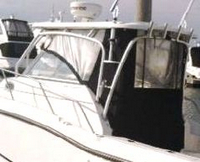 Photo of Boston Whaler Conquest 255 2006: Factory OEM Hard-Top, Visor Hard-Top Enclosure Curtains, viewed from Port Rear 