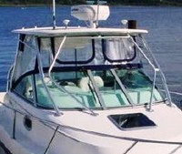 Photo of Boston Whaler Conquest 275, 2003: Hard-Top, Visor, Side Cutains, viewed from Starboard Front 
