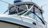Photo of Boston Whaler Conquest 275, 2004: Hard-Top, Visor, Side Cutains, viewed from Port Front 