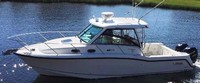 Photo of Boston Whaler Conquest 315 Open, 2014: Hard-Top, Side Curtains, Aft-Drop-Curtain, viewed from Port Side 