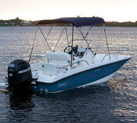 Photo of Boston Whaler Dauntless 170, 2013: Sunbrella Sun Top with Boot Stainless Fittings 