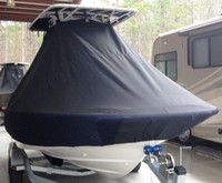 Photo of Boston Whaler Dauntless 210 20xx T-Top Boat-Cover, viewed from Starboard Front 