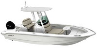 Photo of Boston Whaler Dauntless 220 2021 Factory Hard-T-Top, viewed from Starboard Front 