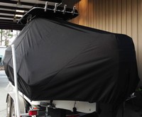 Photo of Boston Whaler Dauntless 230 20xx T-Top Boat-Cover, viewed from Port Rear 