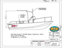 Photo of Boston Whaler Montauk 17 20xx Montauk T-Topless™ Folding T-Top (MT2) Raised Drawing 