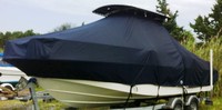 Photo of Boston Whaler Montauk 210 20xx T-Top Boat-Cover, viewed from Port Front 