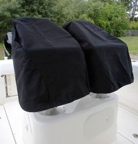 Photo of Boston Whaler Outrage 190 2013: Factory OEM Pedestal Seat Covers Black or Blue Sunbrella only (Factory OEM website photo) 