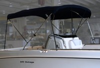 Photo of Boston Whaler Outrage 220, 2013: Factory OEM Sun Top (Bimini Top) Black or Blue Sunbrella only (Factory OEM website photo) 