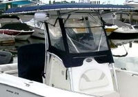 Photo of Boston Whaler Outrage 240 2003: T-Top, Visor, Side Curtains Seat Covers, viewed from Starboard Front 