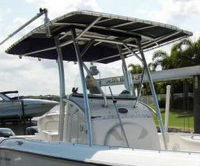 Photo of Boston Whaler Outrage 240, 2004: Factory OEM Sunbrella T-Top, viewed from Starboard Front 