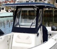 Photo of Boston Whaler Outrage 240, 2004: T-Top, Visor, Side Curtains Seat Covers, viewed from Port Front 