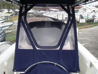 Photo of Boston Whaler Outrage 240 2006: Factory OEM Sunbrella T-Top, Visor T-Top Enclosure Curtains, Front 