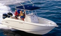 Photo of Boston Whaler Outrage 240 2006: Factory OEM Sunbrella T-Top (Factory OEM website photo) 