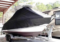 Photo of Boston Whaler Outrage 250 20xx T-Top Boat-Cover, viewed from Starboard Front 