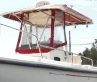 Photo of Boston Whaler Outrage 26 1998: T-Top, Front Visor T-Top, Side Curtains, viewed from Port Front 
