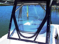 Photo of Boston Whaler Outrage 270 2004: Factory OEM Sunbrella T-Top, Visor T-Top Enclosure Curtains close up 