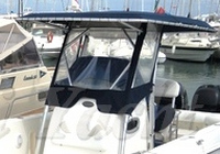 Photo of Boston Whaler Outrage 270, 2005: T-Top, Visor, Side Curtains, viewed from Port Front 