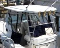 Photo of Boston Whaler Outrage 28, 2001: Hard-Top, Visor, Side Curtains, Aft-Drop-Curtain, viewed from Port Rear 