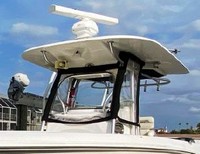 Photo of Boston Whaler Outrage 320 Center Console, 2008: Hard-T-Top, Visor, Side Curtains, viewed from Port Front 