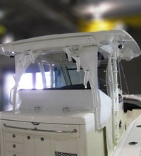 Photo of Boston Whaler Outrage 370, 2013: Hard-Top Enclosure Curtains (Side Enclosures with Aft-Drop) (white or black from Whaler) 