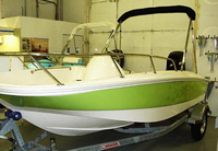 Photo of Boston Whaler Super Sport 150 2009: Sun Top, Bimini Top in Boot, viewed from Port Front 