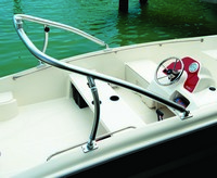 Photo of Boston Whaler Super Sport 170 2017 optional Ski Tow Arch, viewed from Starboard Rear, Above (Factory OEM website photo) 