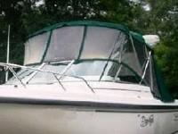 Photo of Boston Whaler Ventura 18, 2000: Bimini Top, Front Visor, Side Curtains, viewed from Port Front 